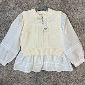 English Factory Mixed Media Sweater